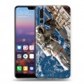 Дизайнерский силиконовый с усиленными углами чехол для Huawei P20 Pro Космонавт