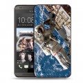 Дизайнерский пластиковый чехол для HTC Desire 700 Космонавт