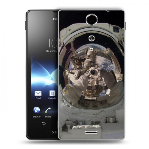 Дизайнерский пластиковый чехол для Sony Xperia TX Космонавт