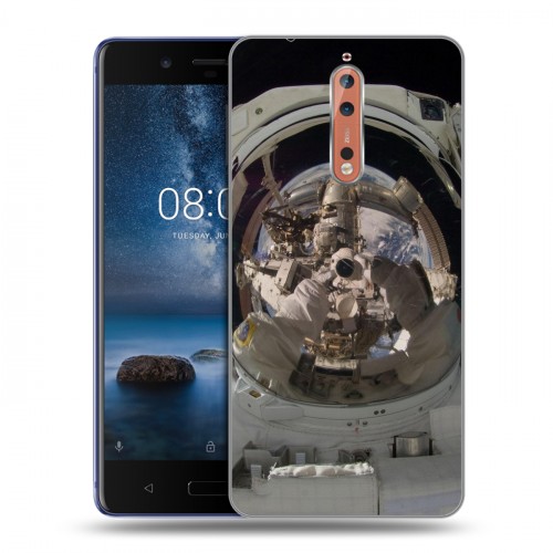 Дизайнерский пластиковый чехол для Nokia 8 Космонавт