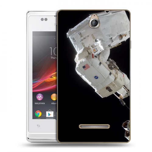 Дизайнерский пластиковый чехол для Sony Xperia E Космонавт