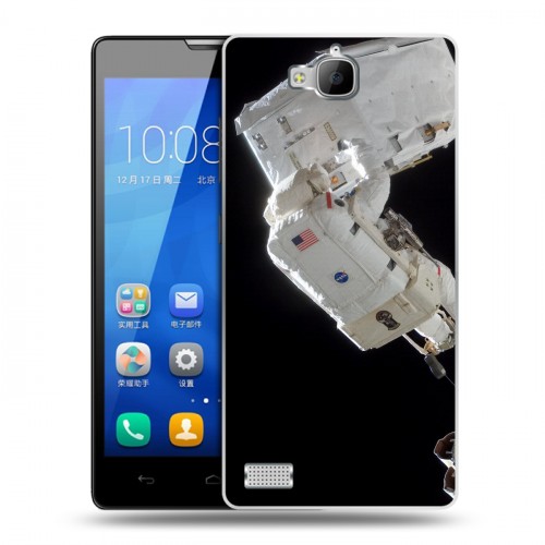 Дизайнерский пластиковый чехол для Huawei Honor 3c Космонавт