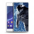 Дизайнерский пластиковый чехол для Sony Xperia M2 dual Космонавт