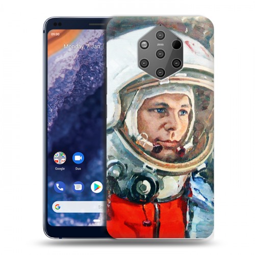 Дизайнерский силиконовый чехол для Nokia 9 PureView Космонавт