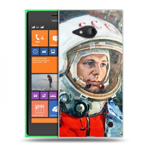 Дизайнерский пластиковый чехол для Nokia Lumia 730/735 Космонавт