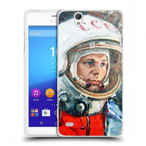 Дизайнерский пластиковый чехол для Sony Xperia C4 Космонавт