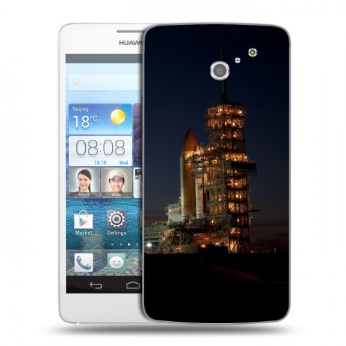 Дизайнерский пластиковый чехол для Huawei Ascend D2 Космодром