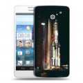 Дизайнерский пластиковый чехол для Huawei Ascend D2 Космодром