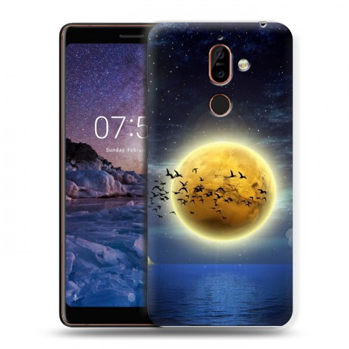 Дизайнерский пластиковый чехол для Nokia 7 Plus Луна