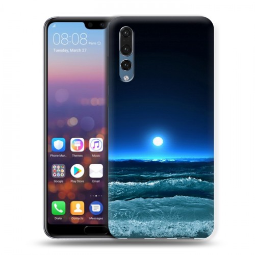 Дизайнерский силиконовый с усиленными углами чехол для Huawei P20 Pro Луна