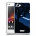 Дизайнерский пластиковый чехол для Sony Xperia L Луна