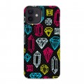 Дизайнерский силиконовый чехол для Iphone 12 Яркие алмазы