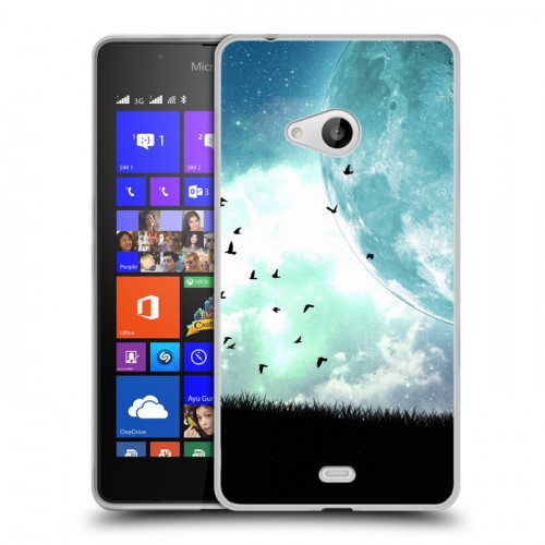 Дизайнерский пластиковый чехол для Microsoft Lumia 540 Луна
