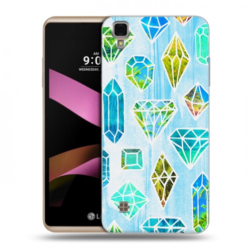 Дизайнерский пластиковый чехол для LG X Style Яркие алмазы