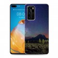 Дизайнерский силиконовый с усиленными углами чехол для Huawei P40 Млечный путь