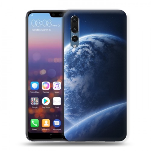 Дизайнерский силиконовый с усиленными углами чехол для Huawei P20 Pro Орбита