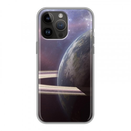 Дизайнерский силиконовый с усиленными углами чехол для Iphone 14 Pro Max Планеты