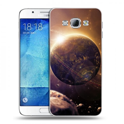 Дизайнерский пластиковый чехол для Samsung Galaxy A8 Планеты