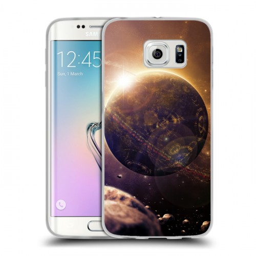 Дизайнерский пластиковый чехол для Samsung Galaxy S6 Edge Планеты