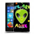 Дизайнерский пластиковый чехол для Microsoft Lumia 435 Яркие инопланетяне