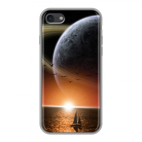 Дизайнерский силиконовый с усиленными углами чехол для Iphone 7 Сатурн