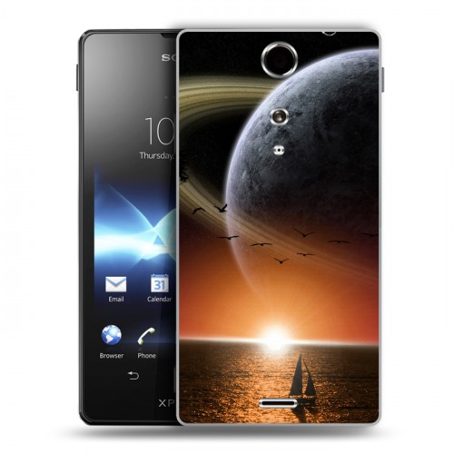 Дизайнерский пластиковый чехол для Sony Xperia TX Сатурн