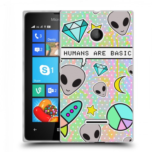 Дизайнерский пластиковый чехол для Microsoft Lumia 435 Яркие инопланетяне