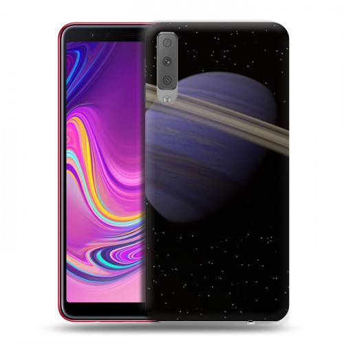 Дизайнерский силиконовый с усиленными углами чехол для Samsung Galaxy A7 (2018) Сатурн