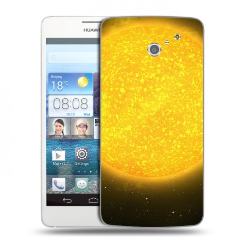 Дизайнерский пластиковый чехол для Huawei Ascend D2 Солнце