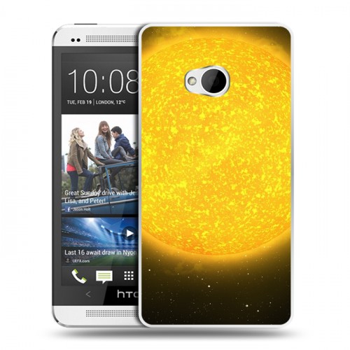 Дизайнерский пластиковый чехол для HTC One (M7) Dual SIM Солнце