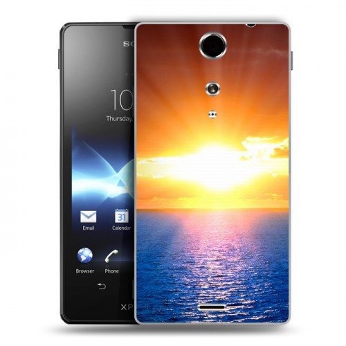 Дизайнерский пластиковый чехол для Sony Xperia TX Солнце