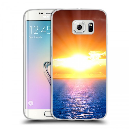Дизайнерский пластиковый чехол для Samsung Galaxy S6 Edge Солнце