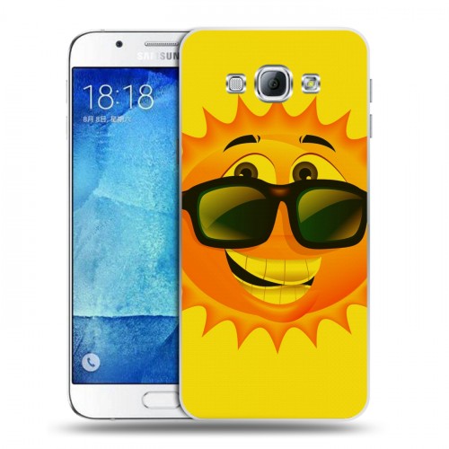 Дизайнерский пластиковый чехол для Samsung Galaxy A8 Солнце