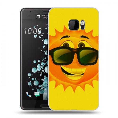 Дизайнерский пластиковый чехол для HTC U Ultra Солнце