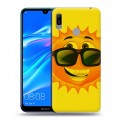 Дизайнерский пластиковый чехол для Huawei Y6 (2019) Солнце