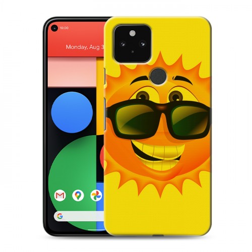 Дизайнерский пластиковый чехол для Google Pixel 5 Солнце