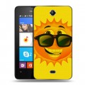 Дизайнерский силиконовый чехол для Microsoft Lumia 430 Dual SIM Солнце