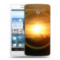 Дизайнерский пластиковый чехол для Huawei Ascend D2 Солнце