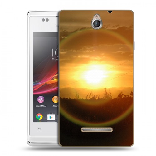 Дизайнерский пластиковый чехол для Sony Xperia E Солнце