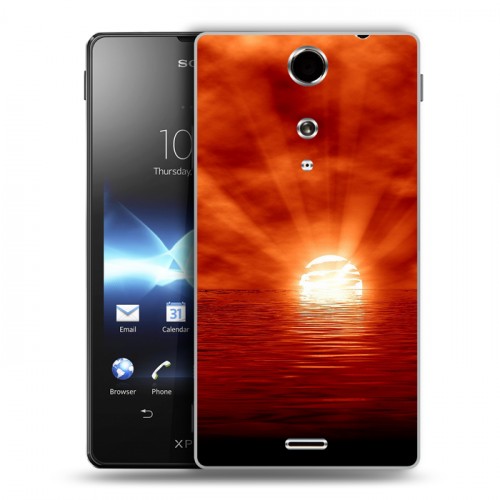 Дизайнерский пластиковый чехол для Sony Xperia TX Солнце