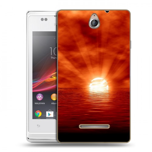 Дизайнерский пластиковый чехол для Sony Xperia E Солнце