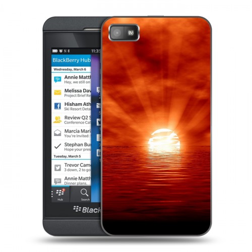 Дизайнерский пластиковый чехол для BlackBerry Z10 Солнце