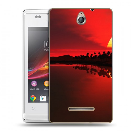 Дизайнерский пластиковый чехол для Sony Xperia E Солнце