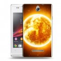 Дизайнерский пластиковый чехол для Sony Xperia E Солнце