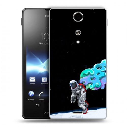 Дизайнерский пластиковый чехол для Sony Xperia TX Космонавт