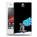 Дизайнерский пластиковый чехол для Sony Xperia E Космонавт