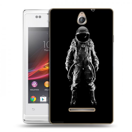 Дизайнерский пластиковый чехол для Sony Xperia E Космонавт