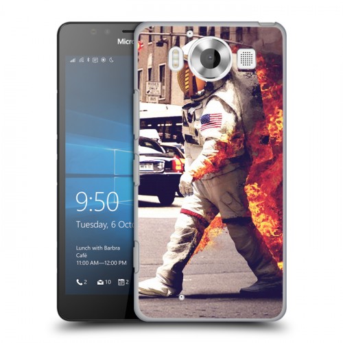 Дизайнерский пластиковый чехол для Microsoft Lumia 950 Космонавт
