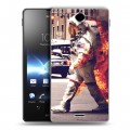 Дизайнерский пластиковый чехол для Sony Xperia TX Космонавт