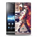 Дизайнерский пластиковый чехол для Sony Xperia S Космонавт